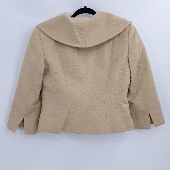 Vtg 80's Isabella Suits Blazer Large Lapel Tiger Textured Single Breasted Sz 8 - Picture 7 of 10